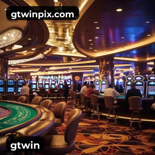App gtwin para iOS e Android — interface mobile, login biométrico e PIX integrado